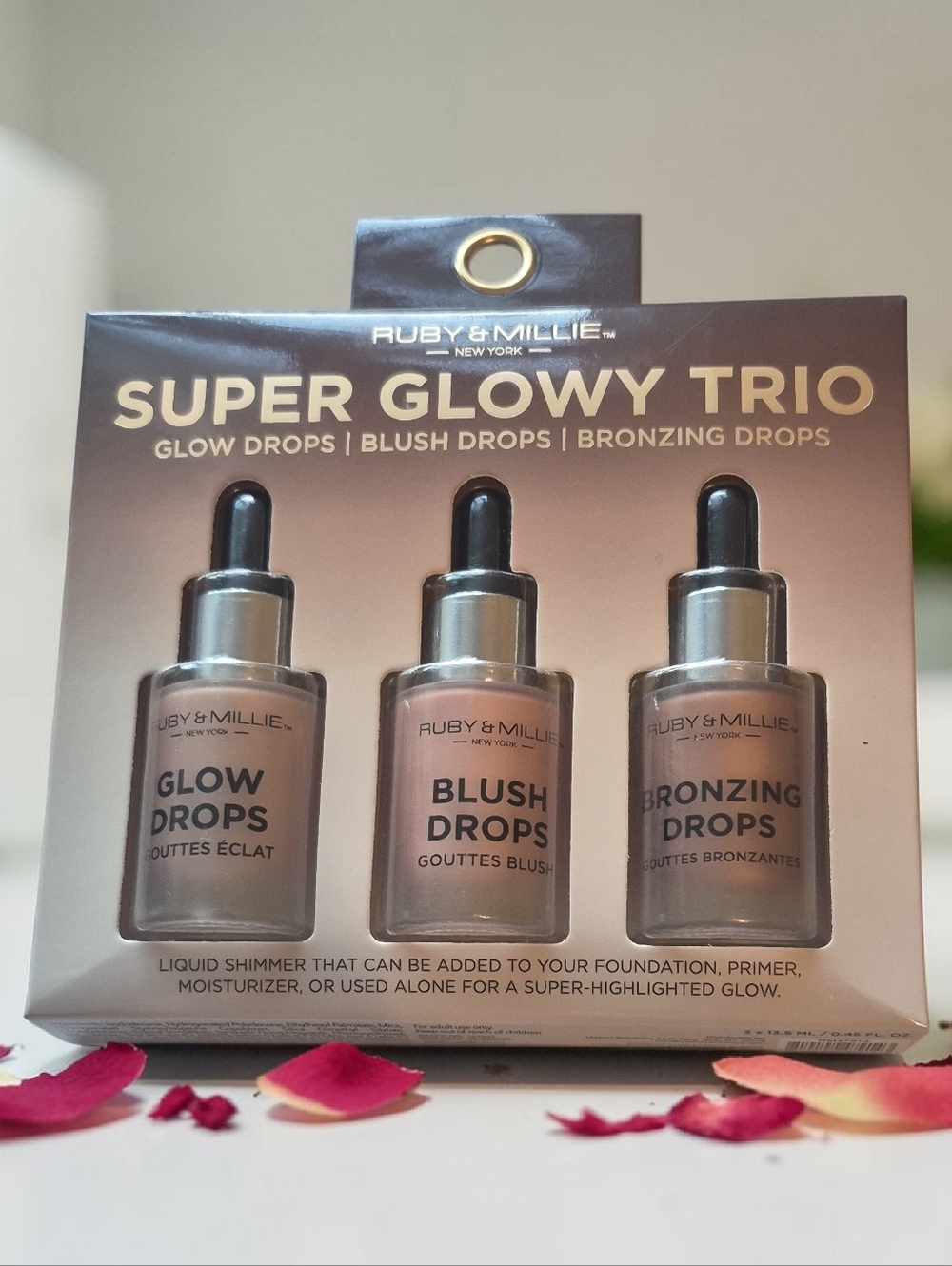 Super Glowy Trio - Glow, Blush & Bronzing Drops (Peach, Rose, Warm Bronze)